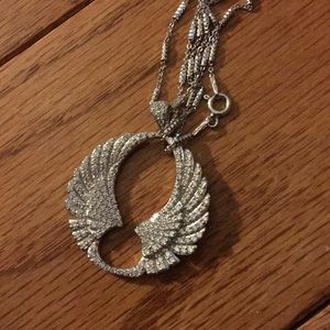 Angel wings sterling silver necklace